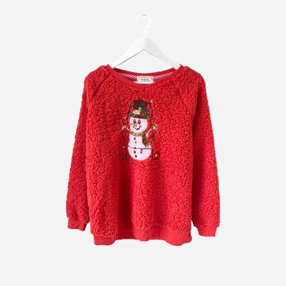 🌸New🌸 Poof New York Sherpa Pullover Large Red - Picture 2 of 7